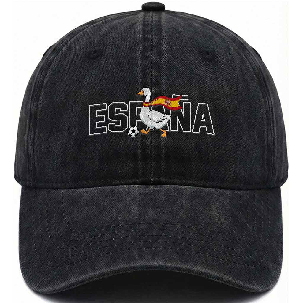 Espana Spain Soccer Football Washed Cotton Baseball Cap Silly Goose Spanish Flag Fan Supporter TS14 Print Your Wear