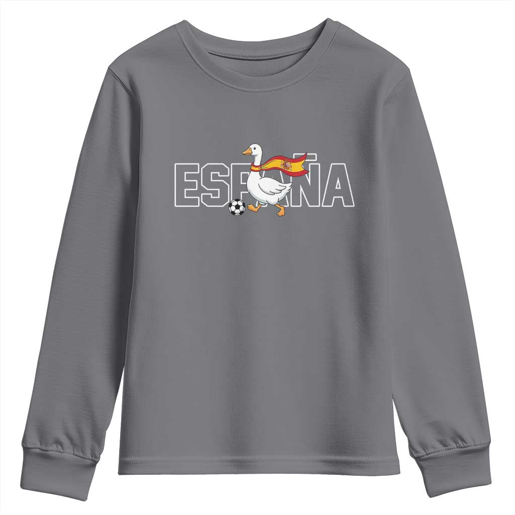 Espana Spain Soccer Football Youth Sweatshirt Silly Goose Spanish Flag Fan Supporter TS14 Charcoal Print Your Wear