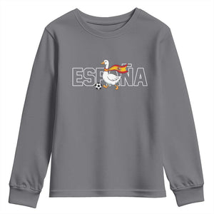 Espana Spain Soccer Football Youth Sweatshirt Silly Goose Spanish Flag Fan Supporter TS14 Charcoal Print Your Wear