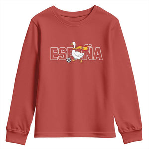 Espana Spain Soccer Football Youth Sweatshirt Silly Goose Spanish Flag Fan Supporter TS14 Red Print Your Wear
