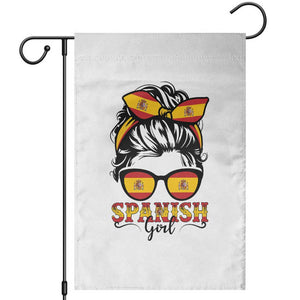 Espana Spain Messy Bun Girl Spanish Flag Garden Flag TS14 White Print Your Wear
