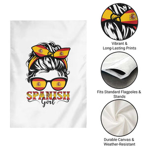 Espana Spain Messy Bun Girl Spanish Flag Garden Flag TS14 Print Your Wear