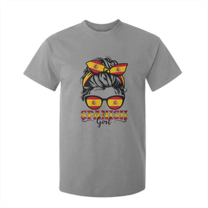 Espana Spain Messy Bun Girl Spanish Flag T Shirt For Kid TS14 Sport Gray Print Your Wear