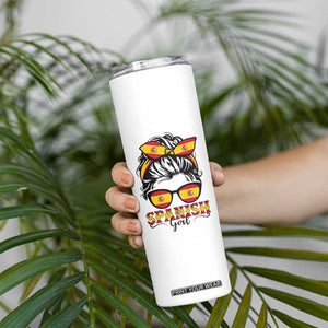 Espana Spain Messy Bun Girl Spanish Flag Skinny Tumbler TS14 Print Your Wear