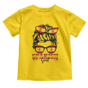Espana Spain Messy Bun Girl Spanish Flag Toddler T Shirt TS14 Daisy Print Your Wear