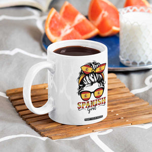 Espana Spain Messy Bun Girl Spanish Flag Coffee Mug TS14 Print Your Wear