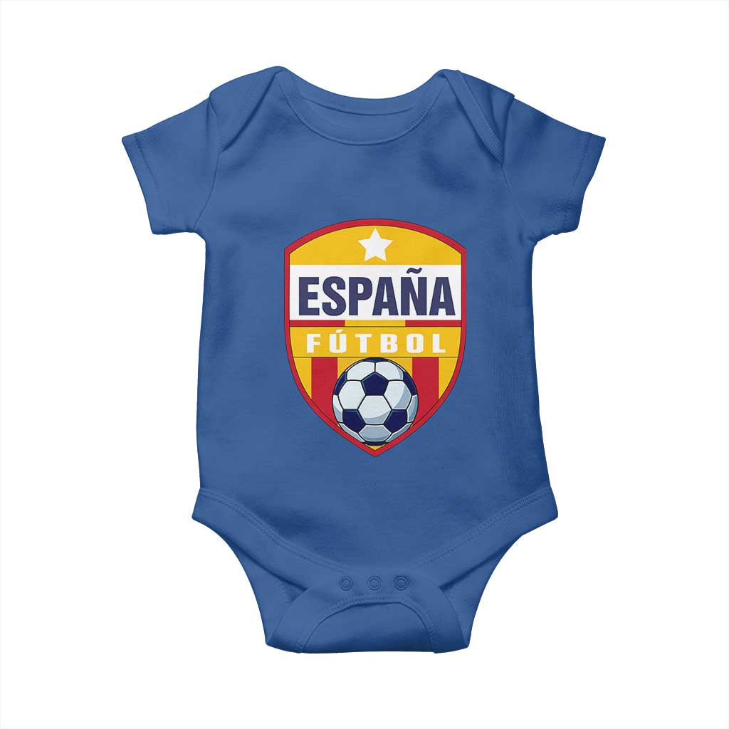 Espana Spain Soccer Football Fan Spanish Flag Baby Onesie TS14 Royal Blue Print Your Wear