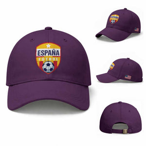 Espana Spain Soccer Football Fan Spanish Flag Baseball Cap TS14 Baseball Cap Universal Fit Purple Print Your Wear