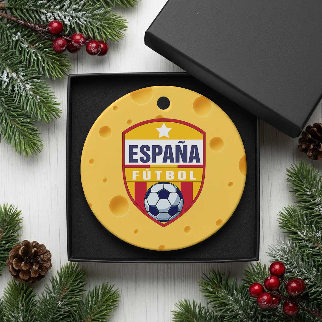 Espana Spain Soccer Football Fan Spanish Flag Ceramic Ornament TS14 1pc Yellow Cheese Print Your Wear