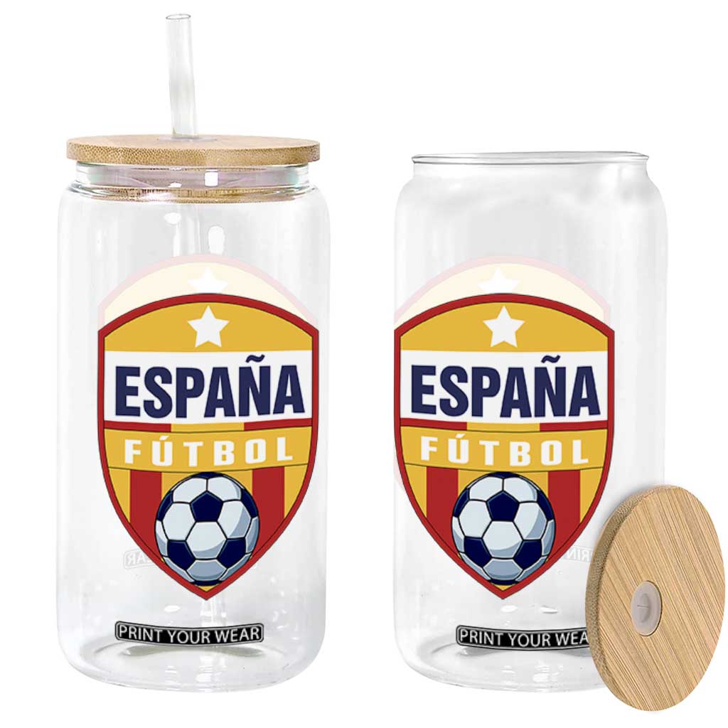 Espana Spain Soccer Football Fan Spanish Flag Glass Can TS14 Print Your Wear