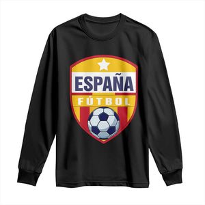 Espana Spain Soccer Football Fan Spanish Flag Long Sleeve Shirt TS14 Black Print Your Wear