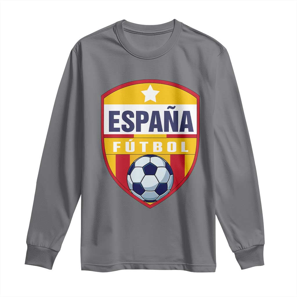 Espana Spain Soccer Football Fan Spanish Flag Long Sleeve Shirt TS14 Charcoal Print Your Wear