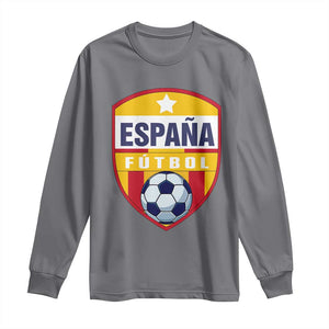 Espana Spain Soccer Football Fan Spanish Flag Long Sleeve Shirt TS14 Charcoal Print Your Wear