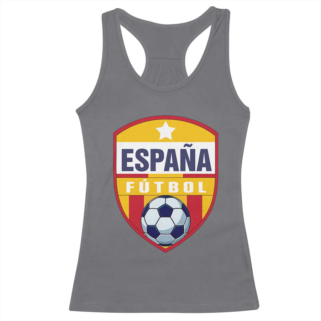 Espana Spain Soccer Football Fan Spanish Flag Racerback Tank Top TS14 Charcoal Print Your Wear