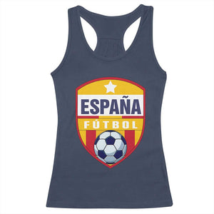 Espana Spain Soccer Football Fan Spanish Flag Racerback Tank Top TS14 Navy Print Your Wear
