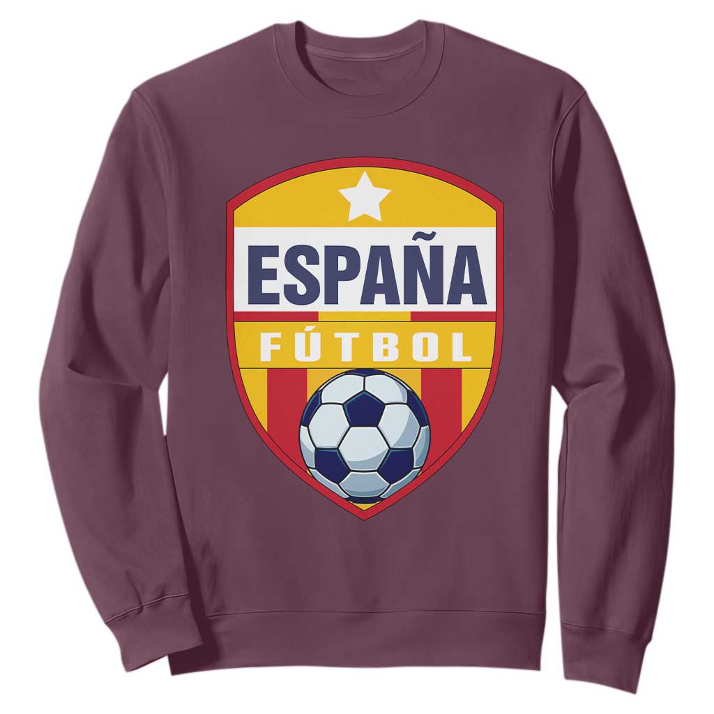 Espana Spain Soccer Football Fan Spanish Flag Sweatshirt TS14 Maroon Print Your Wear