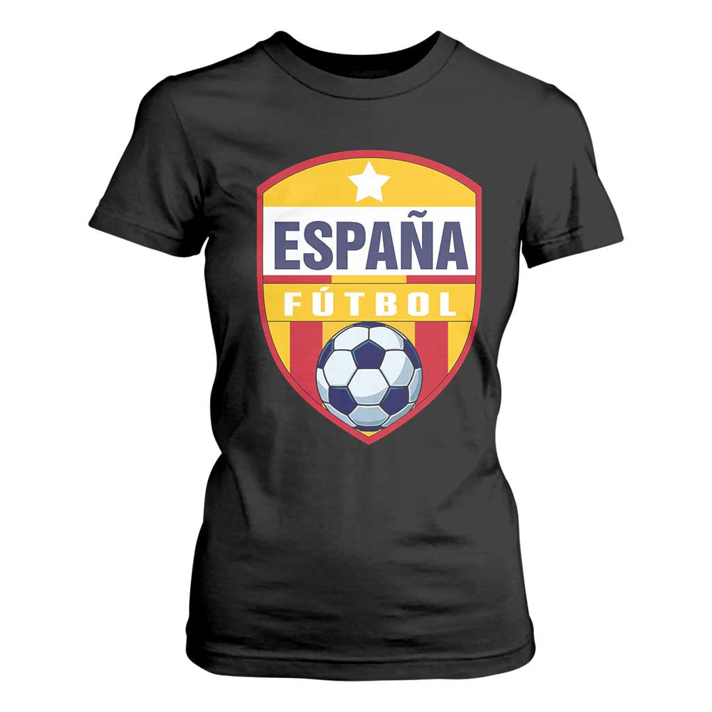 Espana Spain Soccer Football Fan Spanish Flag T Shirt For Women TS14 Black Print Your Wear