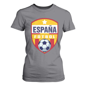 Espana Spain Soccer Football Fan Spanish Flag T Shirt For Women TS14 Charcoal Print Your Wear