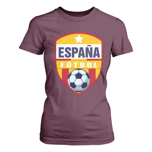 Espana Spain Soccer Football Fan Spanish Flag T Shirt For Women TS14 Maroon Print Your Wear