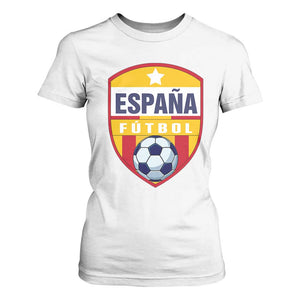 Espana Spain Soccer Football Fan Spanish Flag T Shirt For Women TS14 White Print Your Wear