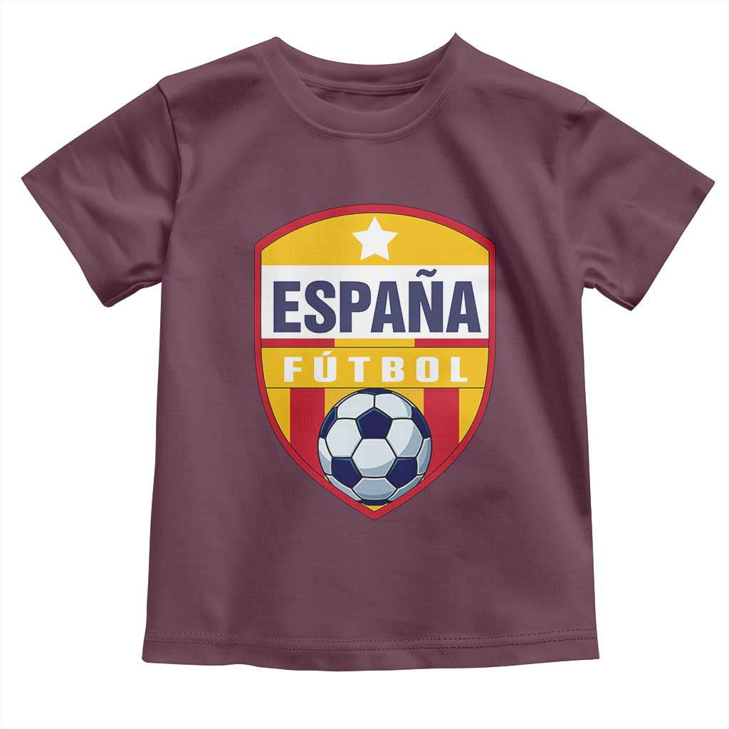 Espana Spain Soccer Football Fan Spanish Flag Toddler T Shirt TS14 Maroon Print Your Wear