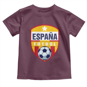 Espana Spain Soccer Football Fan Spanish Flag Toddler T Shirt TS14 Maroon Print Your Wear