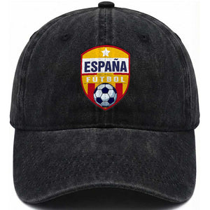 Espana Spain Soccer Football Fan Spanish Flag Washed Cotton Baseball Cap TS14 Print Your Wear