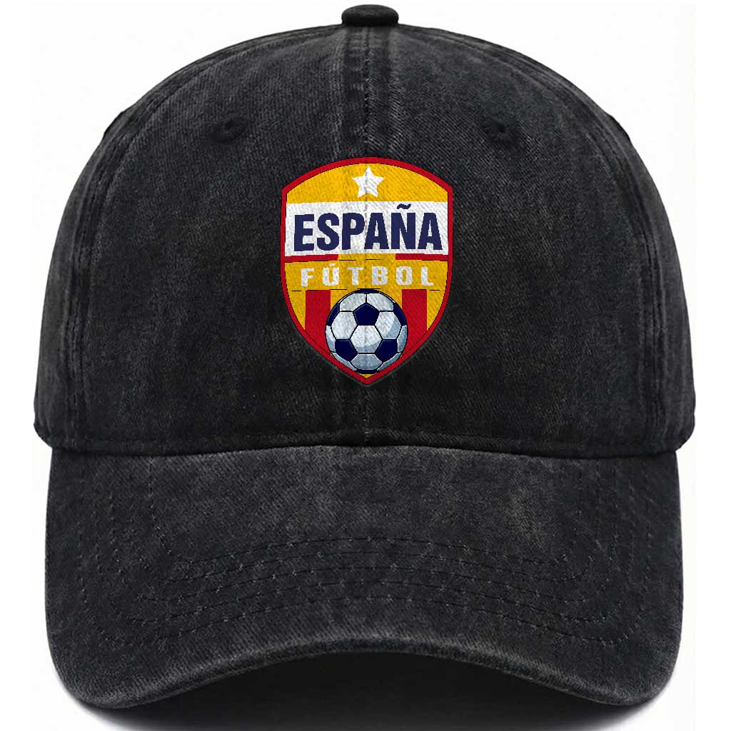 Espana Spain Soccer Football Fan Spanish Flag Washed Cotton Baseball Cap TS14 Print Your Wear
