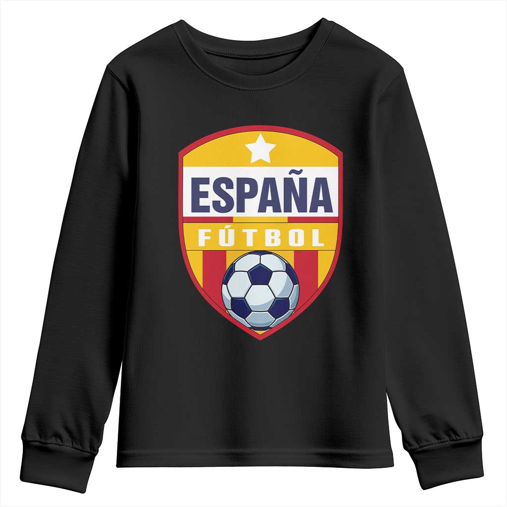 Espana Spain Soccer Football Fan Spanish Flag Youth Sweatshirt TS14 Black Print Your Wear
