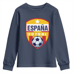 Espana Spain Soccer Football Fan Spanish Flag Youth Sweatshirt TS14 Navy Print Your Wear