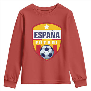 Espana Spain Soccer Football Fan Spanish Flag Youth Sweatshirt TS14 Red Print Your Wear