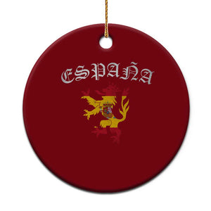 Espana Spain Lion Spanish Flag Spaniard Pride Ceramic Ornament TS14 1pc Red Print Your Wear