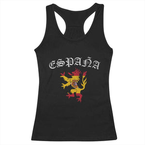 Espana Spain Lion Spanish Flag Spaniard Pride Racerback Tank Top TS14 Black Print Your Wear