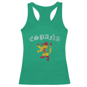 Espana Spain Lion Spanish Flag Spaniard Pride Racerback Tank Top TS14 Irish Green Print Your Wear
