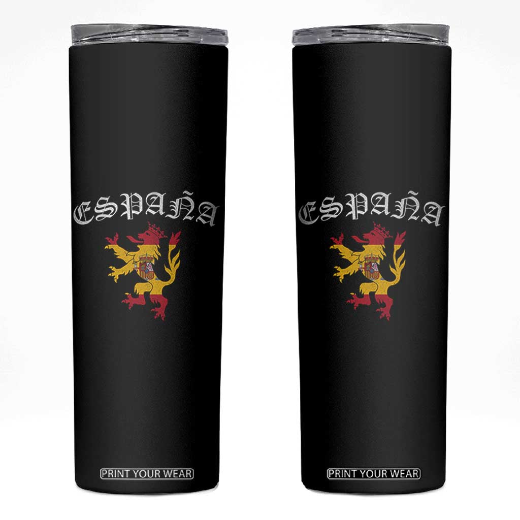 Espana Spain Lion Spanish Flag Spaniard Pride Skinny Tumbler TS14 Black Print Your Wear