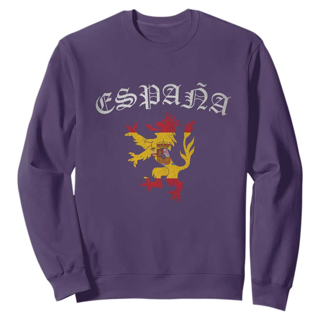 Espana Spain Lion Spanish Flag Spaniard Pride Sweatshirt TS14 Purple Print Your Wear