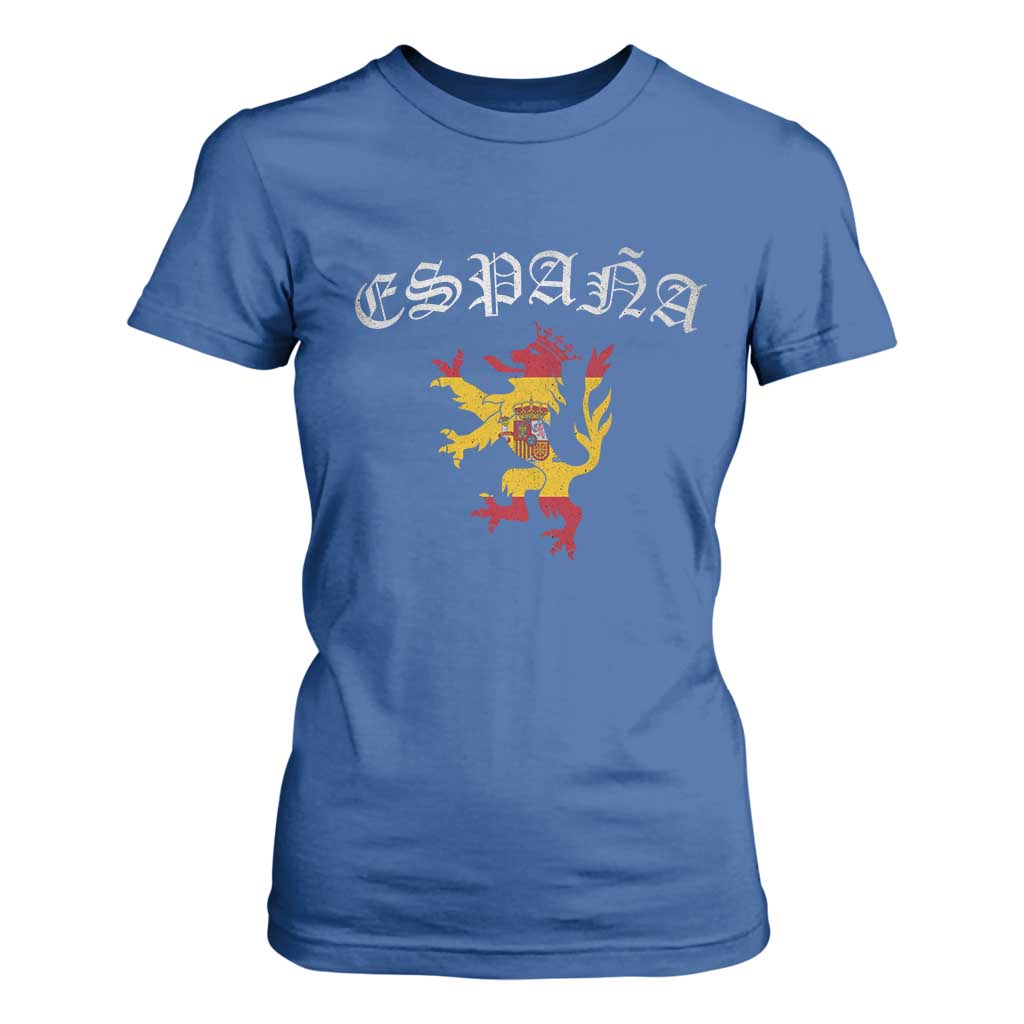 Espana Spain Lion Spanish Flag Spaniard Pride T Shirt For Women TS14 Royal Blue Print Your Wear