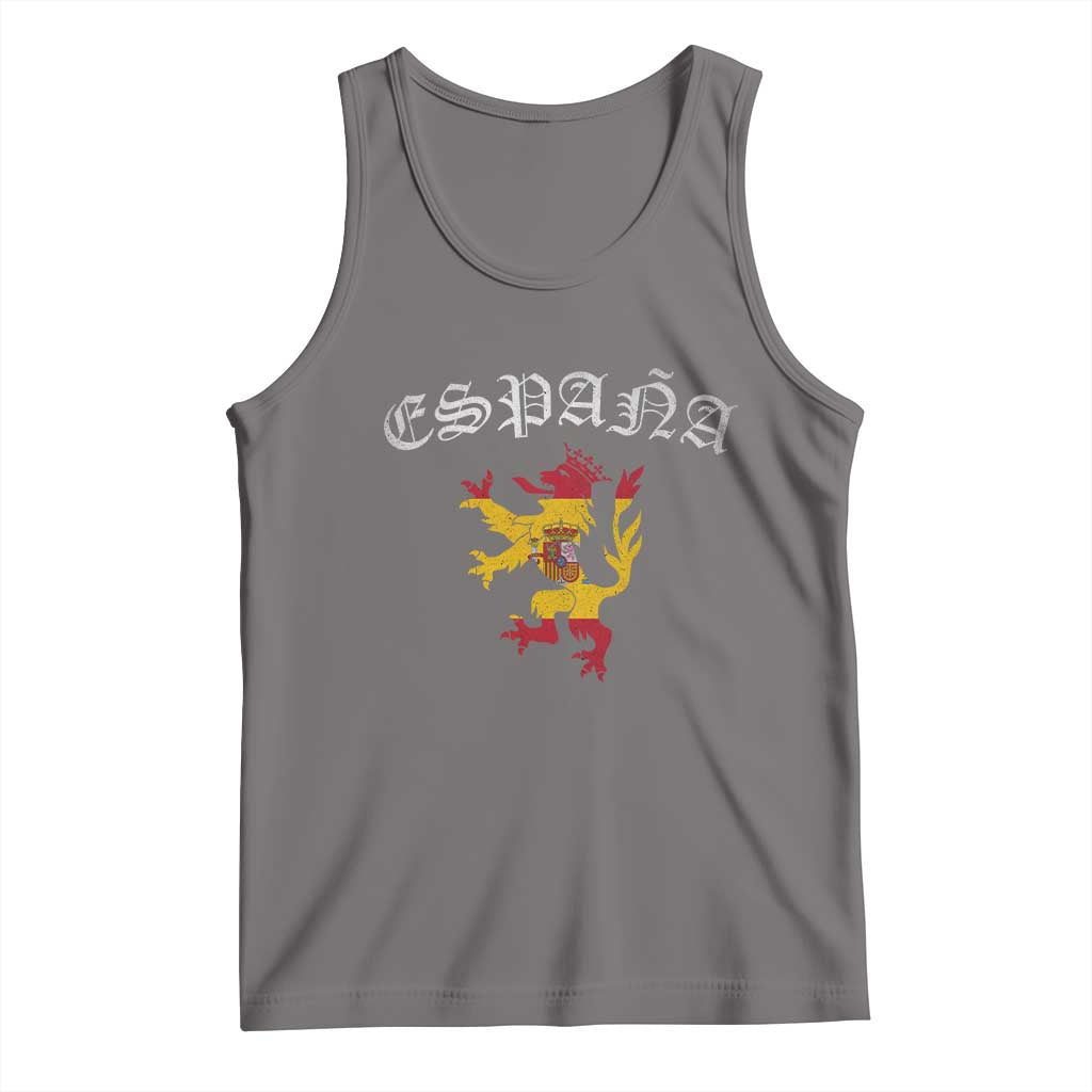 Espana Spain Lion Spanish Flag Spaniard Pride Tank Top TS14 Deep Heather Print Your Wear