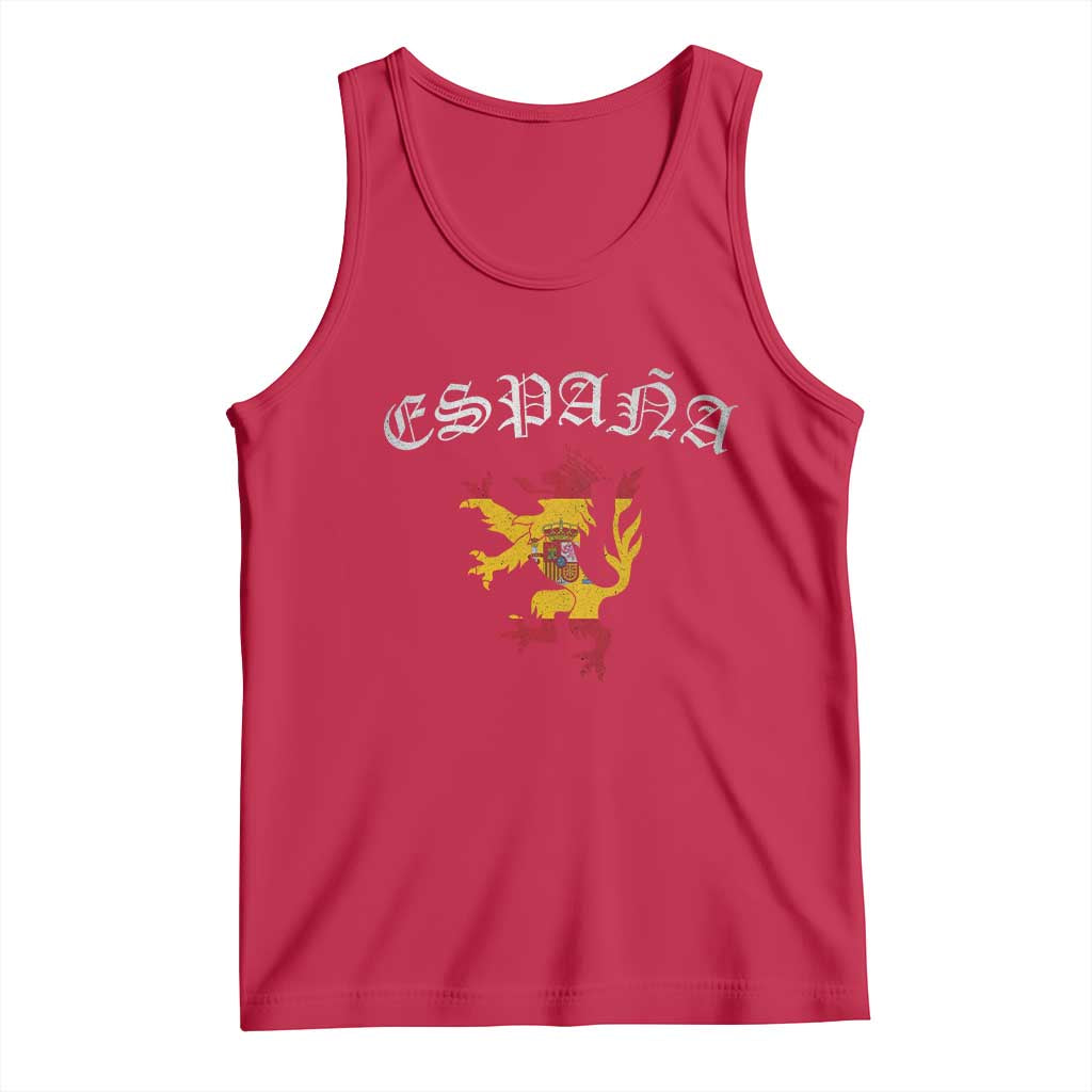 Espana Spain Lion Spanish Flag Spaniard Pride Tank Top TS14 Red Print Your Wear
