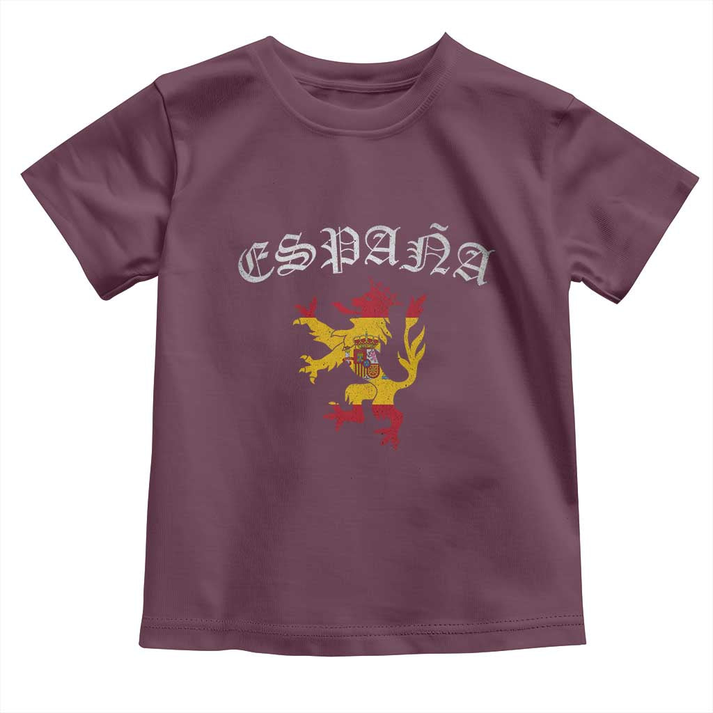 Espana Spain Lion Spanish Flag Spaniard Pride Toddler T Shirt TS14 Maroon Print Your Wear