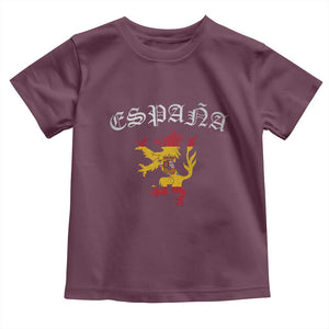 Espana Spain Lion Spanish Flag Spaniard Pride Toddler T Shirt TS14 Maroon Print Your Wear