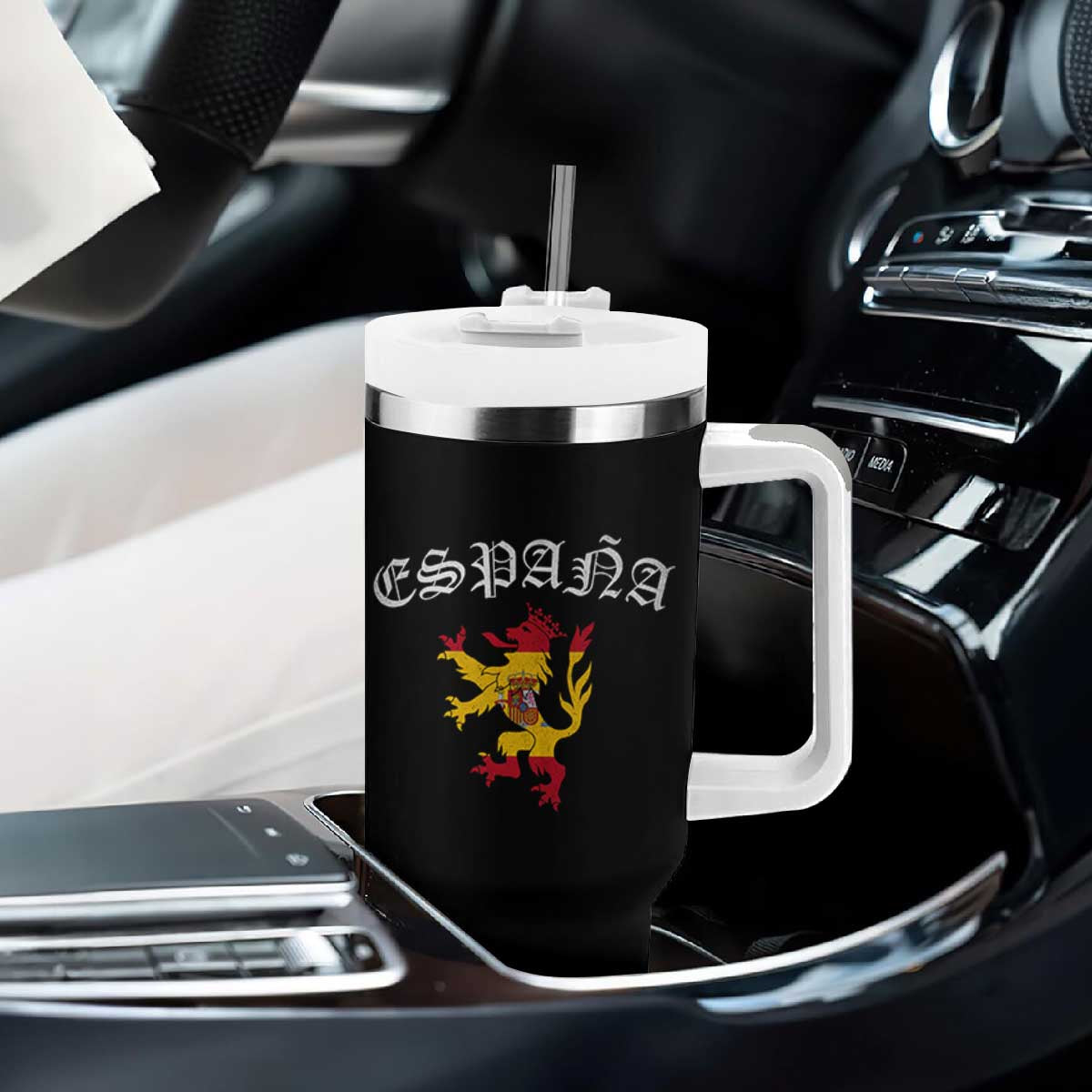 Espana Spain Lion Spanish Flag Spaniard Pride Tumbler With Handle TS14 Print Your Wear