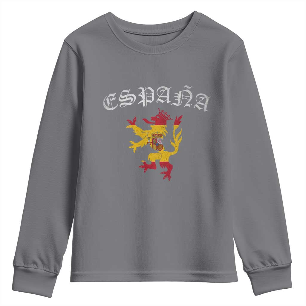 Espana Spain Lion Spanish Flag Spaniard Pride Youth Sweatshirt TS14 Charcoal Print Your Wear