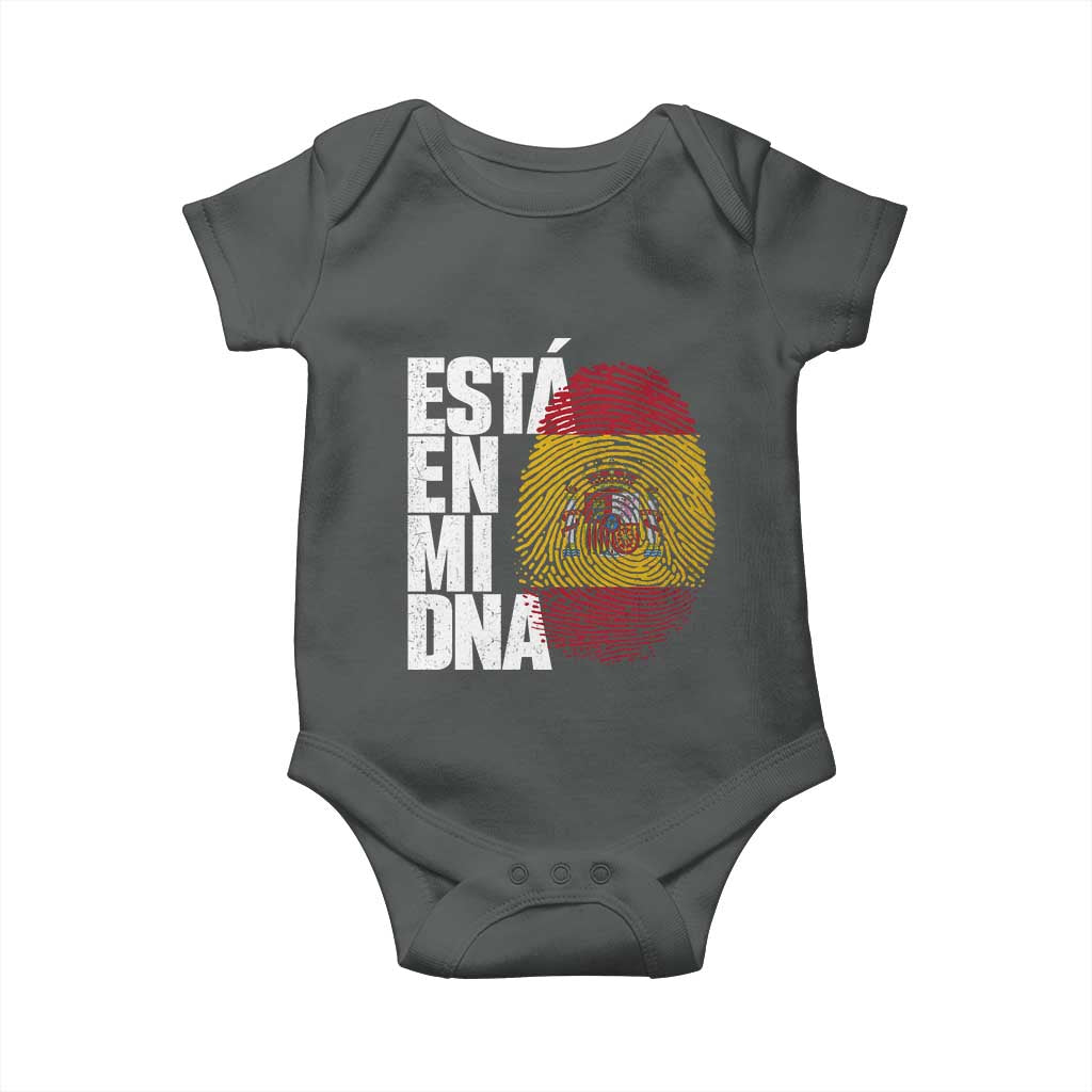 It's in My DNA Espana Spain Spanish Flag Pride Baby Onesie TS14 Dark Heather Print Your Wear