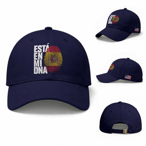 It's in My DNA Espana Spain Spanish Flag Pride Baseball Cap TS14 Baseball Cap Universal Fit Dark Blue Print Your Wear