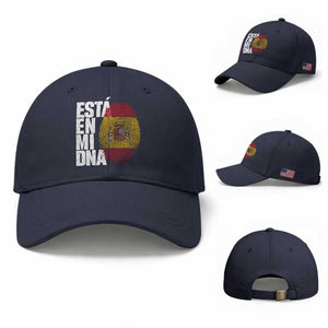 It's in My DNA Espana Spain Spanish Flag Pride Baseball Cap TS14 Baseball Cap Universal Fit Navy Print Your Wear