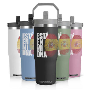 It's in My DNA Espana Spain Spanish Flag Pride Flip Straw Tumbler TS14 Print Your Wear