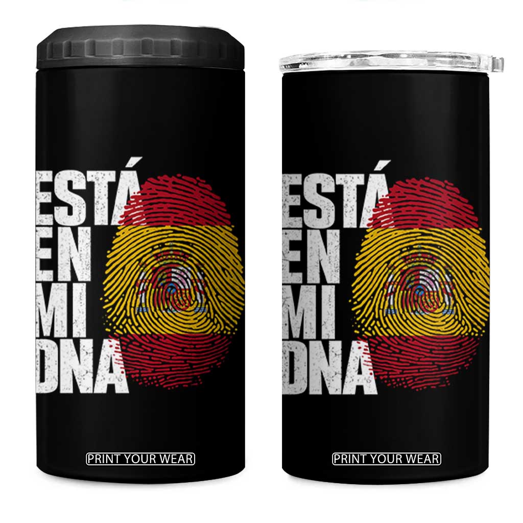 It's in My DNA Espana Spain Spanish Flag Pride 4 in 1 Can Cooler Tumbler TS14 One Size: 16 oz Black Print Your Wear