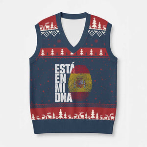 It's in My DNA Espana Spain Spanish Flag Pride V-Neck Knit Sweater Vest TS14 Navy Red Print Your Wear