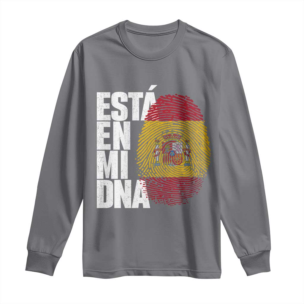 It's in My DNA Espana Spain Spanish Flag Pride Long Sleeve Shirt TS14 Charcoal Print Your Wear